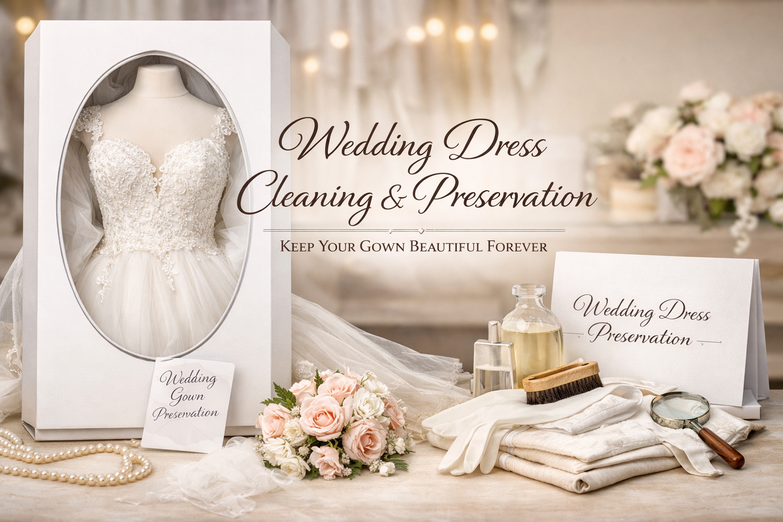 The Ultimate Guide to Wedding Dress Cleaning, Preservation, and Storage (Costs, Boxes & Expert Tips)