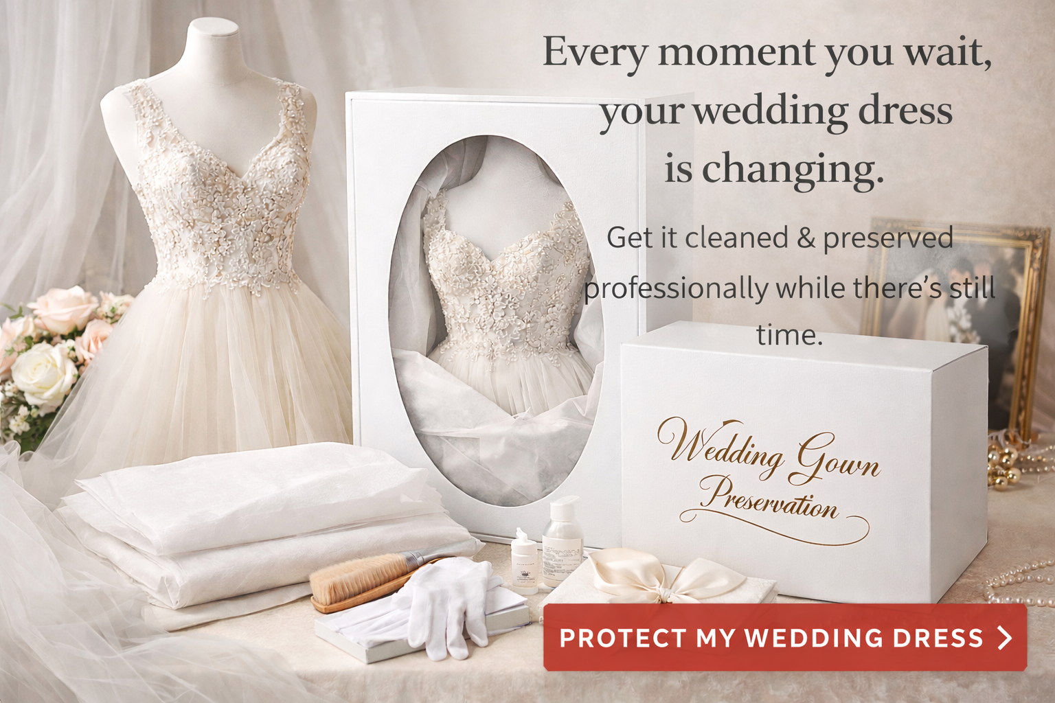 Your Wedding Dress Is Already Changing: Why Immediate Cleaning & Preservation Matters More Than You Think