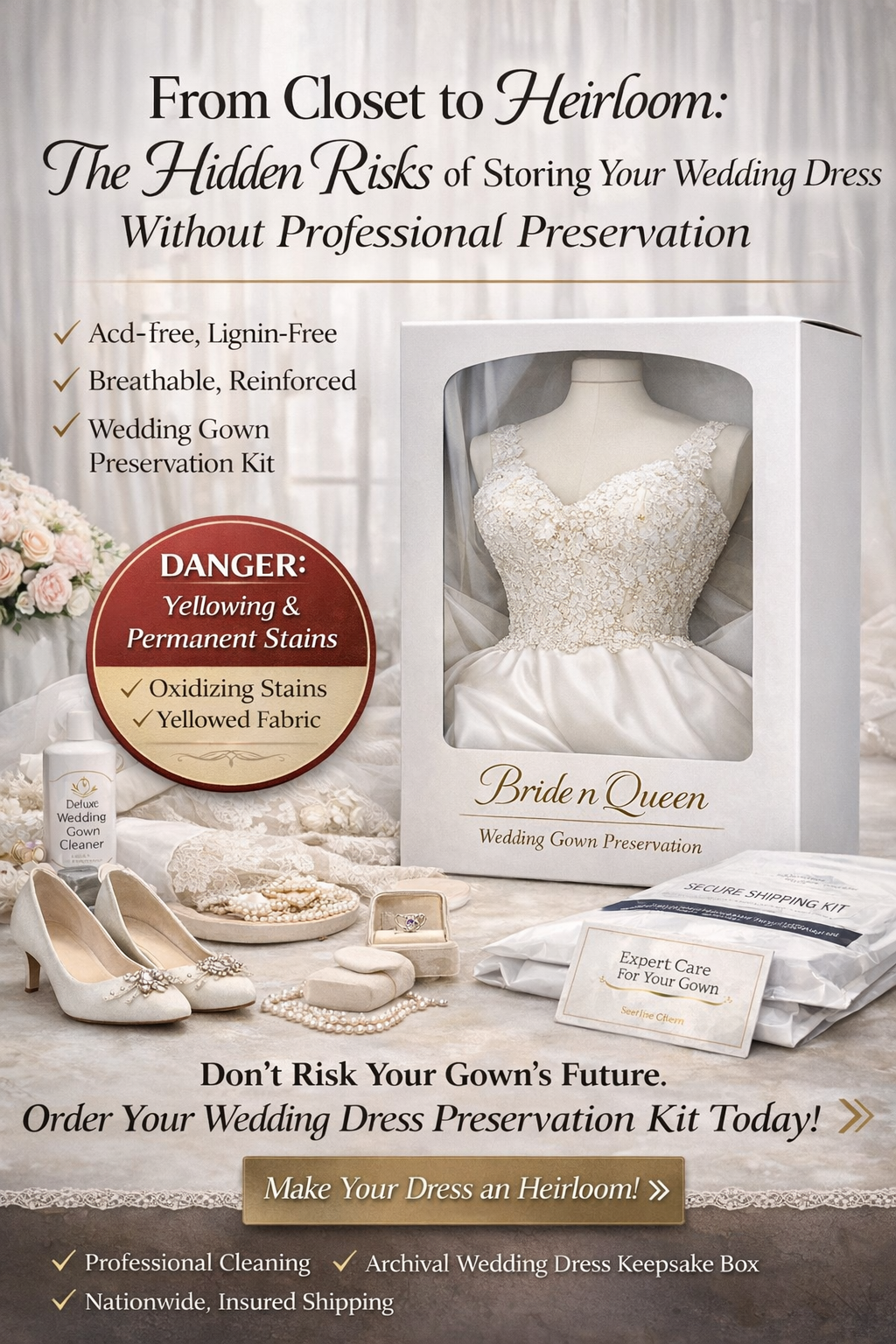 From Closet to Heirloom: The Hidden Risks of Storing Your Wedding Dress Without Professional Preservation