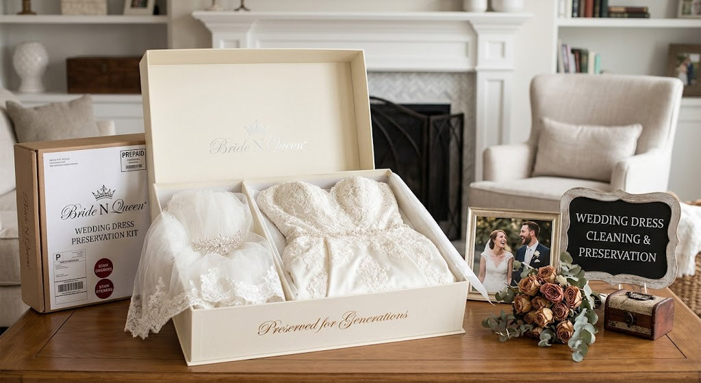 Wedding Dress Cleaning & Preservation: What It Costs, What to Look For, and How to Protect Your Gown for Generations